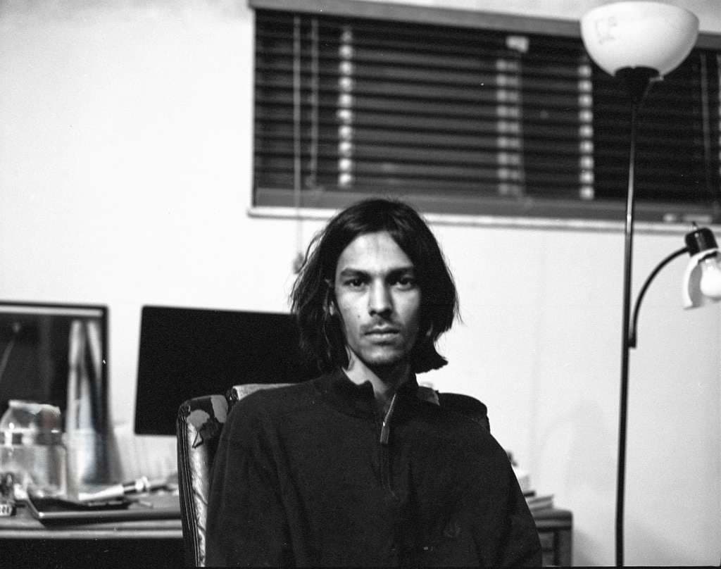 Prithwee, close portrait in black and white
